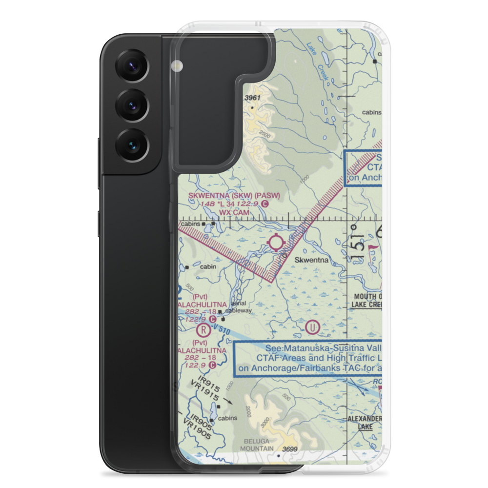 Skwentna Airport (SKW) VFR Sectional Samsung Case Samsung Galaxy S22 Plus model shown