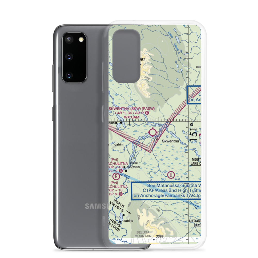 Skwentna Airport (SKW) VFR Sectional Samsung Case Samsung Galaxy S20 model shown