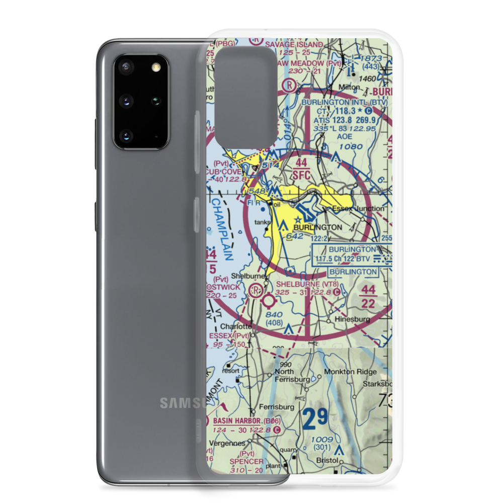 Sky Acres Airport (VT25) VFR Sectional Samsung Case Samsung Galaxy S20 Plus model shown