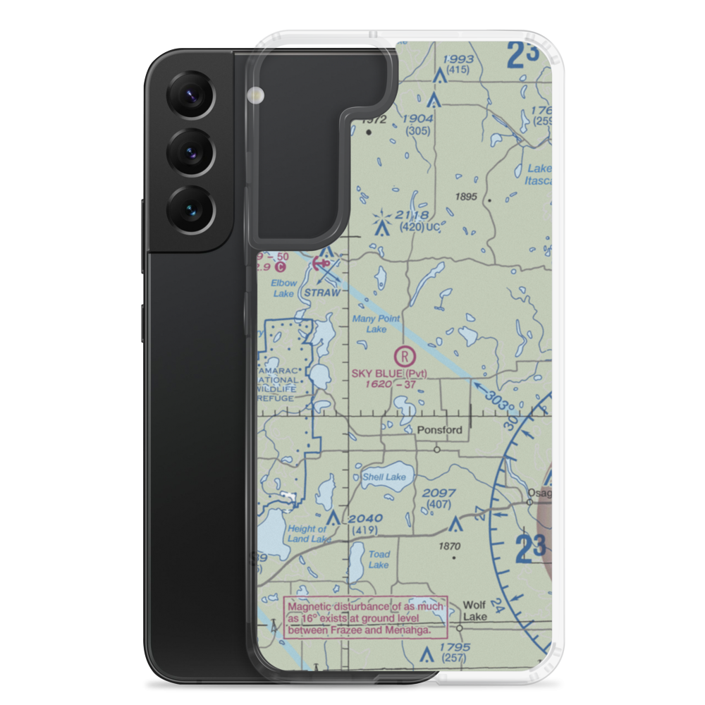 Sky Blue Airfield (6MN0) VFR Sectional Samsung Case Samsung Galaxy S22 Plus model shown