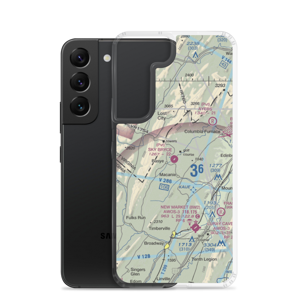 Sky Bryce Airport (VG18) VFR Sectional Samsung Case Samsung Galaxy S22 model shown