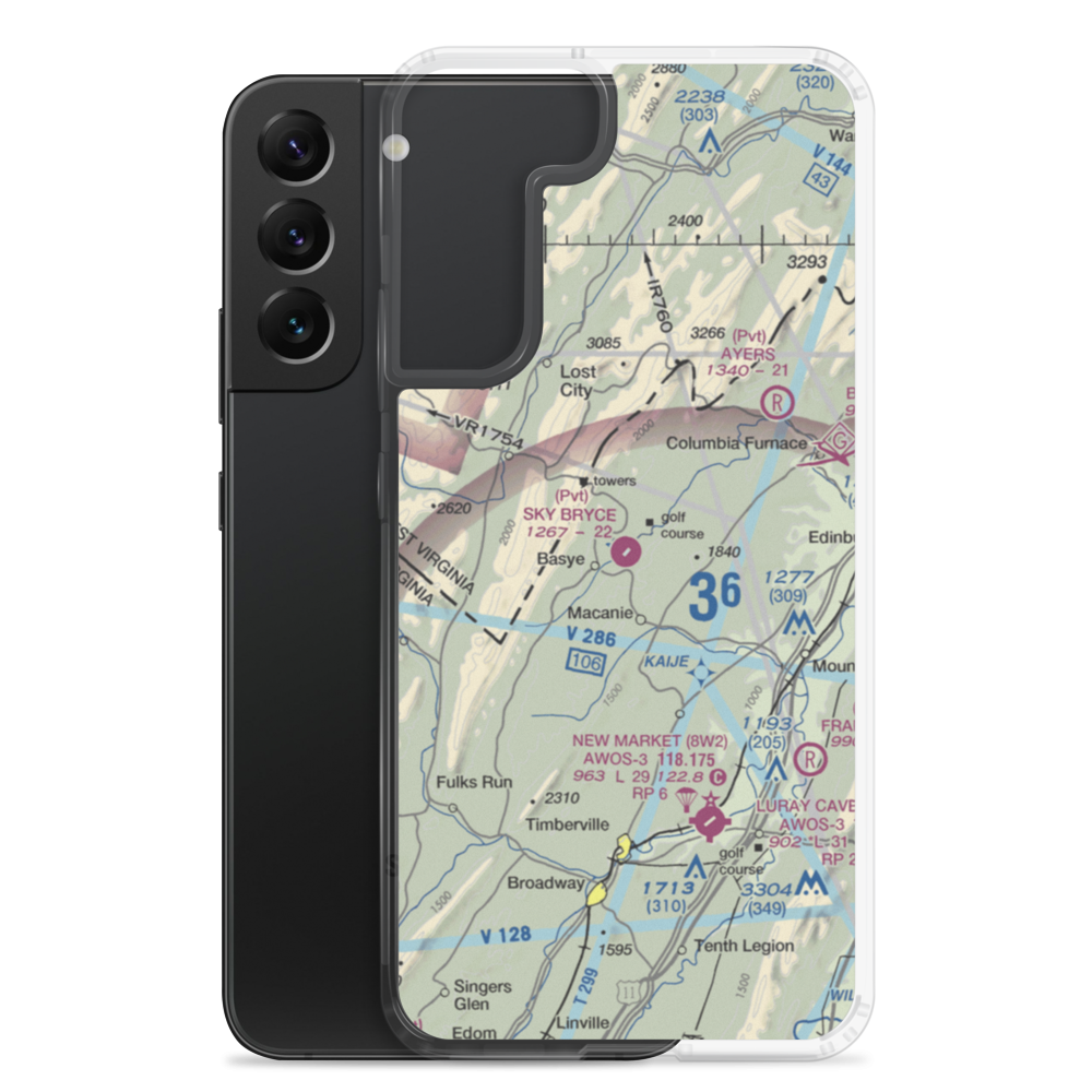 Sky Bryce Airport (VG18) VFR Sectional Samsung Case Samsung Galaxy S22 Plus model shown
