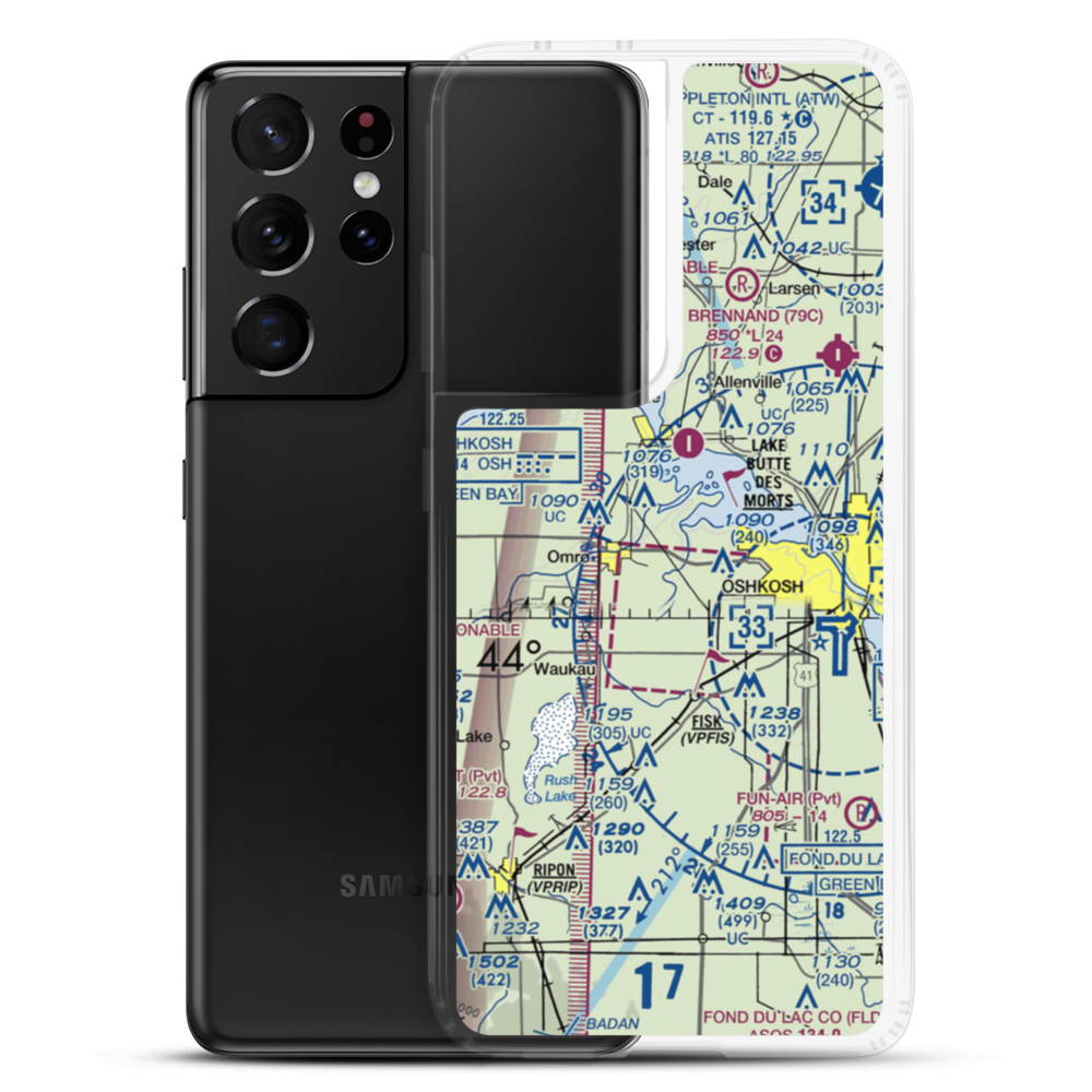 Sky Diving Airport (64WI) VFR Sectional Samsung Case Samsung Galaxy S21 Ultra model shown