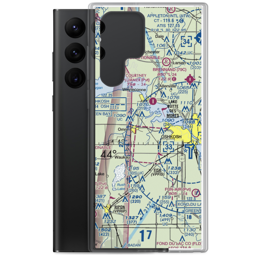 Sky Diving Airport (64WI) VFR Sectional Samsung Case Samsung Galaxy S22 Ultra model shown