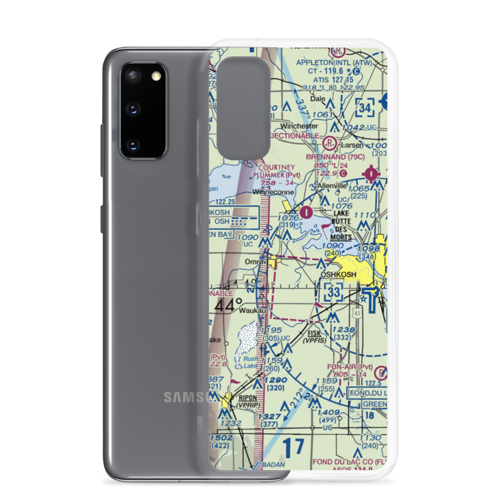 Sky Diving Airport (64WI) VFR Sectional Samsung Case Samsung Galaxy S20 model shown