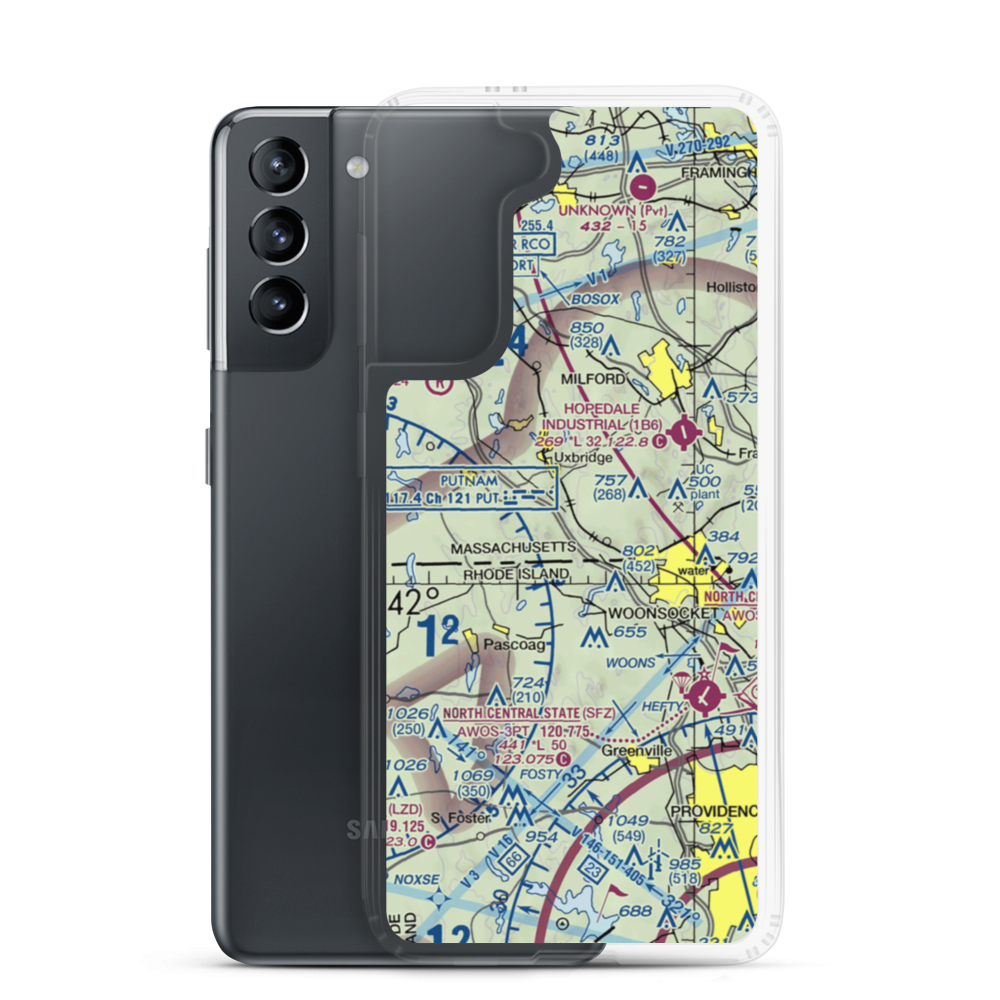 Sky Glen Airport (MA75) VFR Sectional Samsung Case Samsung Galaxy S21 model shown