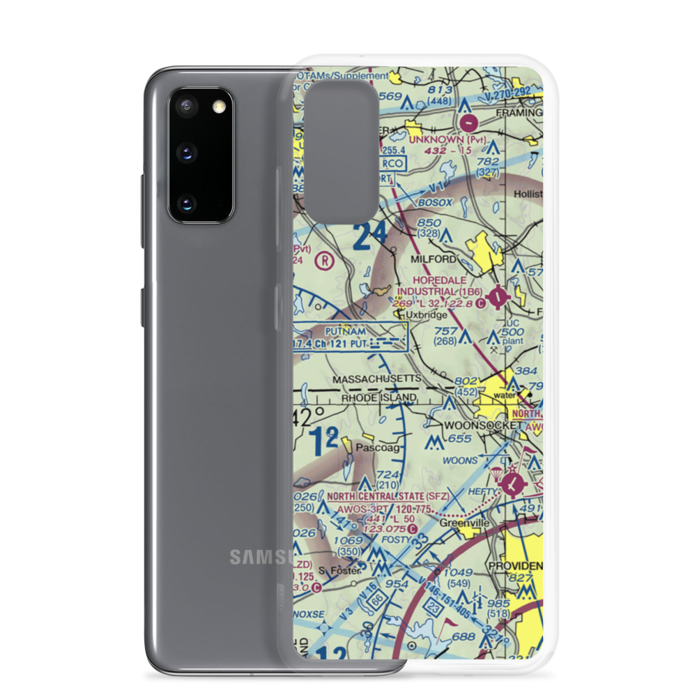 Sky Glen Airport (MA75) VFR Sectional Samsung Case Samsung Galaxy S20 model shown
