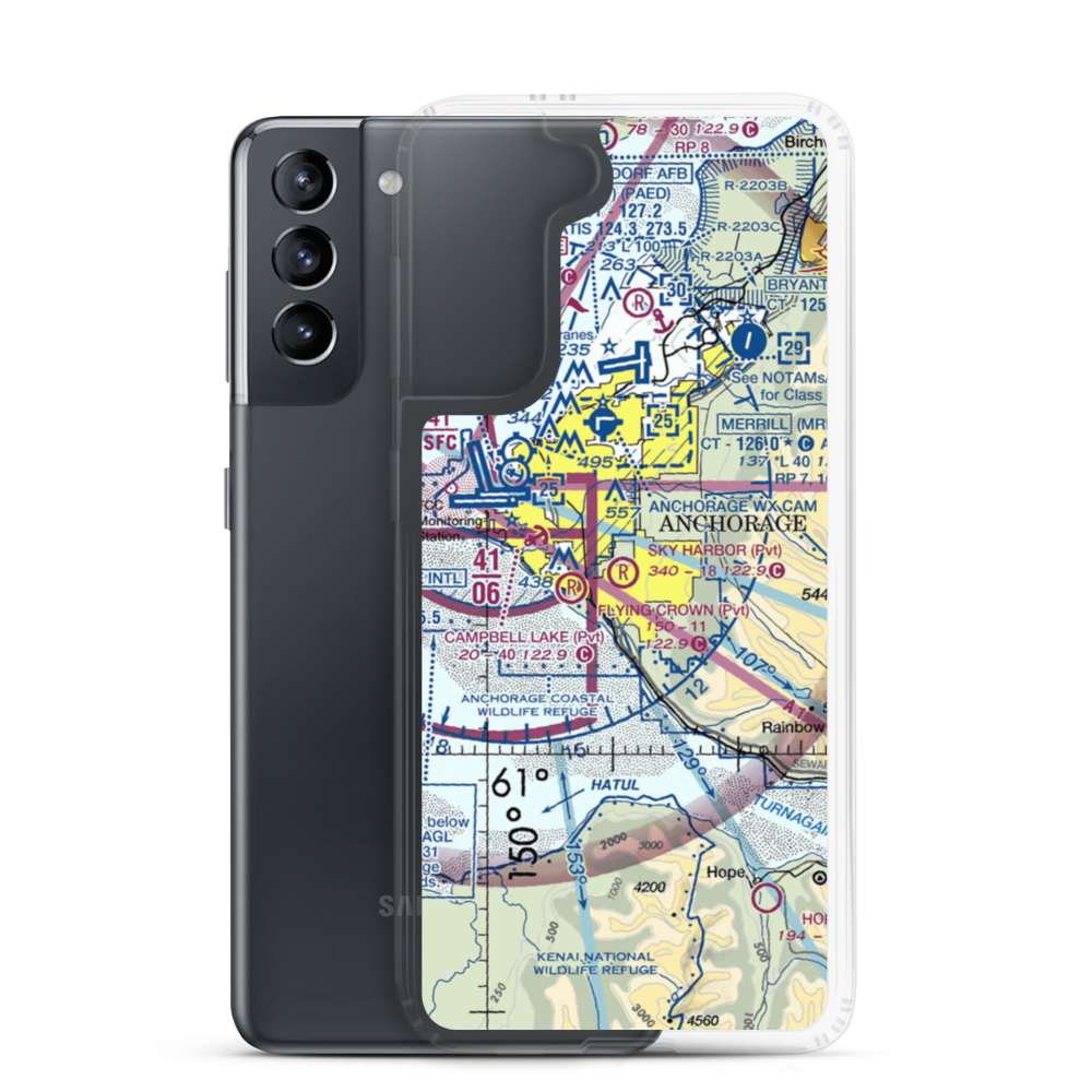 Sky Harbor Airport (9AK5) VFR Sectional Samsung Case Samsung Galaxy S21 model shown