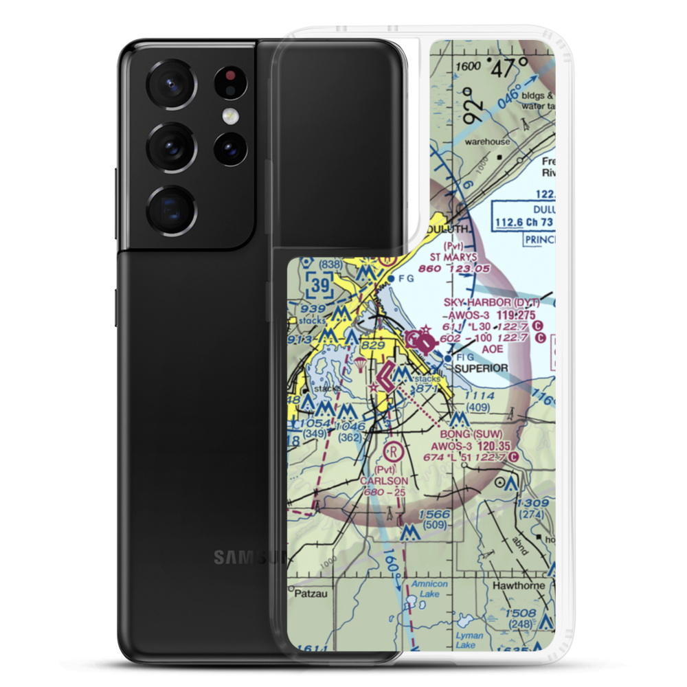 Sky Harbor Airport (DYT) VFR Sectional Samsung Case Samsung Galaxy S21 Ultra model shown