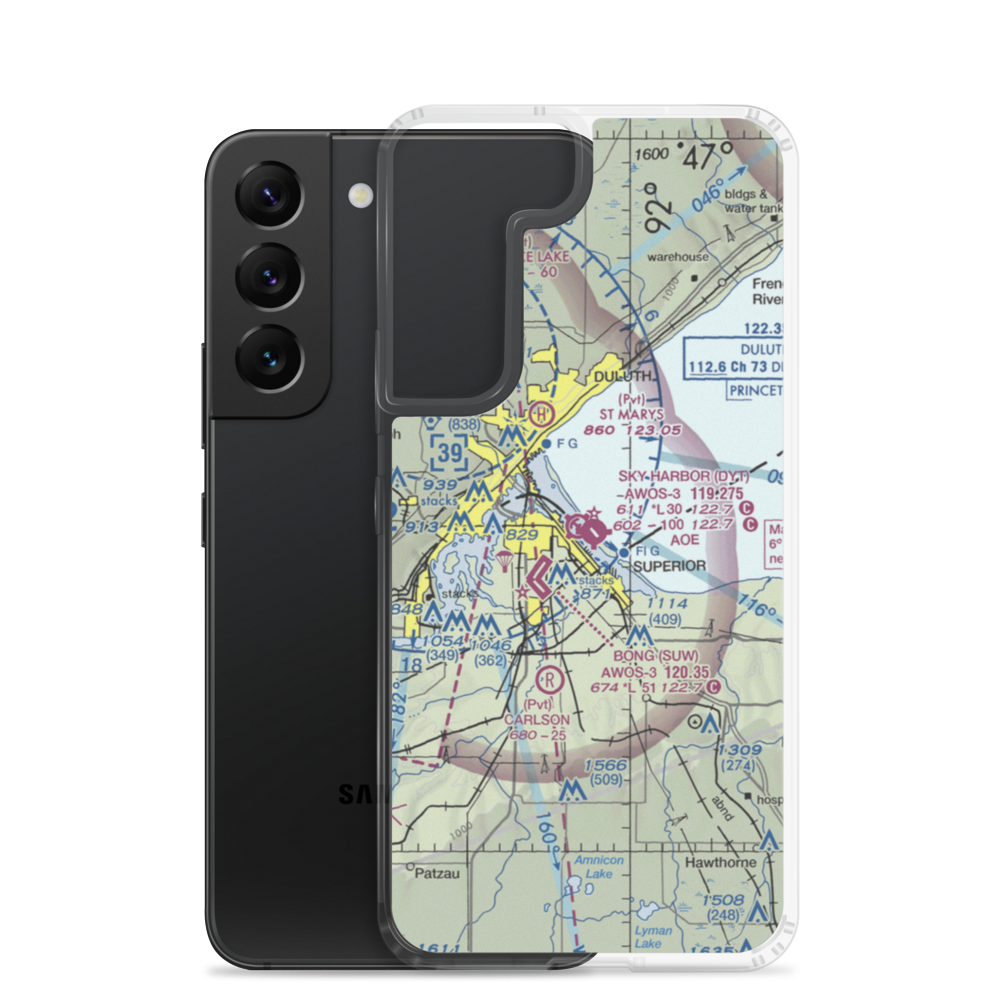 Sky Harbor Airport (DYT) VFR Sectional Samsung Case Samsung Galaxy S22 model shown