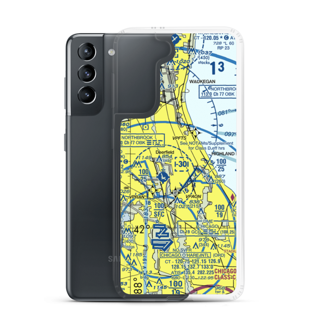 Sky Harbor Airport (OBK) VFR Sectional Samsung Case Samsung Galaxy S21 model shown