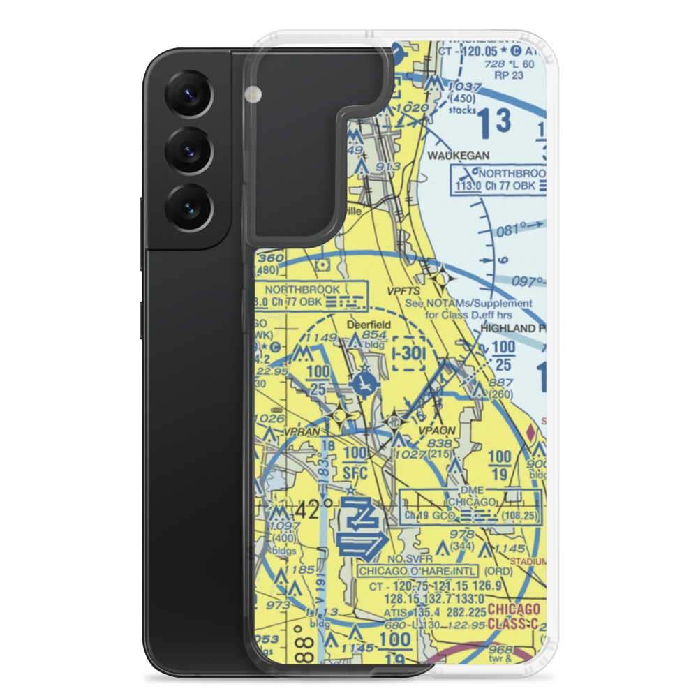 Sky Harbor Airport (OBK) VFR Sectional Samsung Case Samsung Galaxy S22 Plus model shown