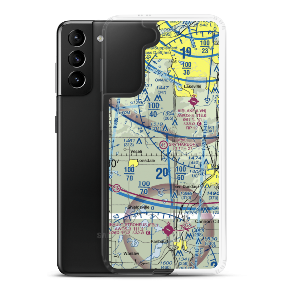 Sky Harbor Residential Airpark (1MN8) VFR Sectional Samsung Case Samsung Galaxy S21 Plus model shown