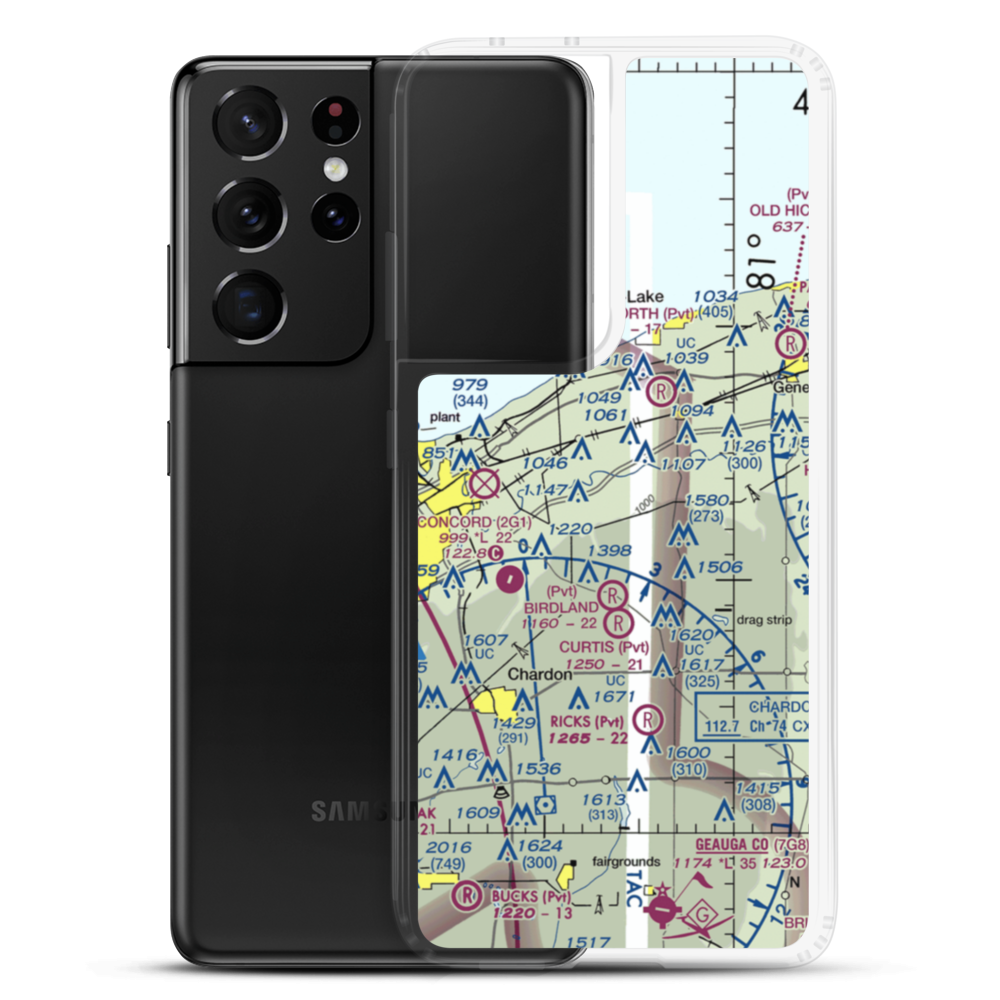 Sky Haven Airport (4OH1) VFR Sectional Samsung Case Samsung Galaxy S21 Ultra model shown