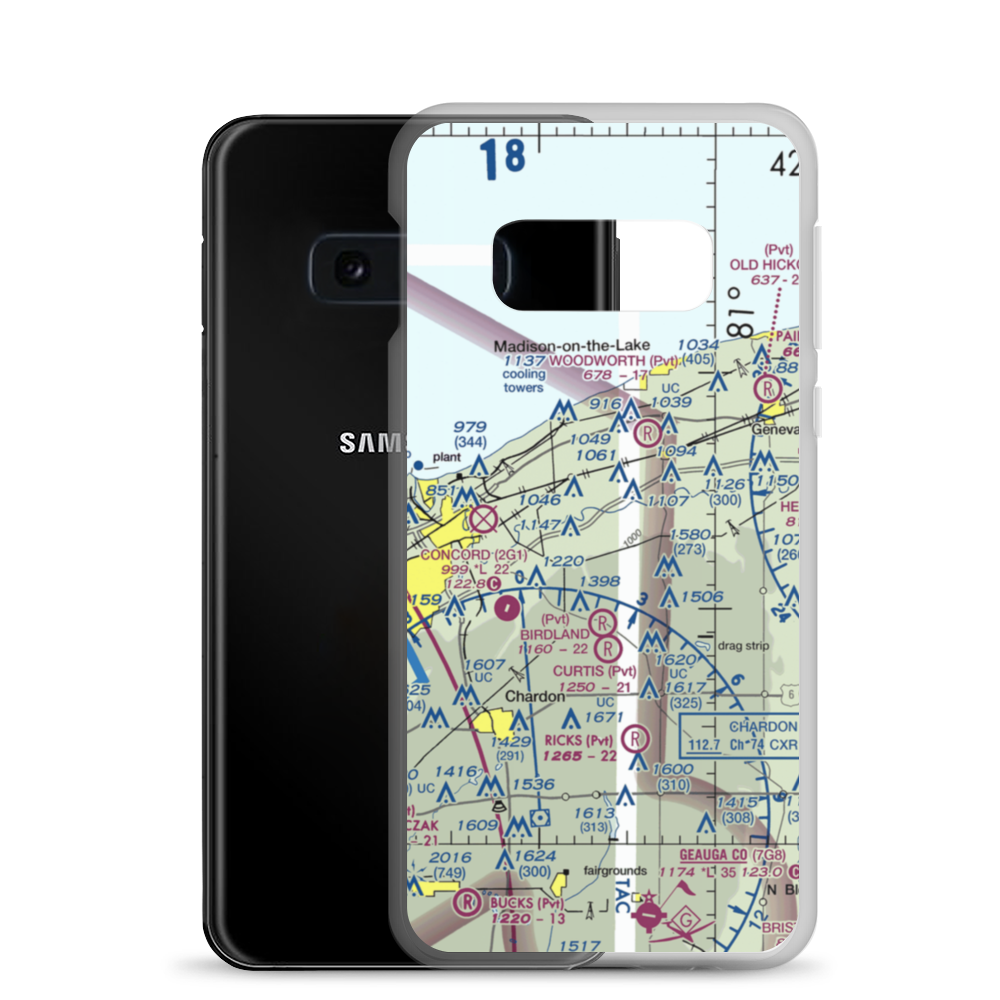 Sky Haven Airport (4OH1) VFR Sectional Samsung Case Samsung Galaxy S10e model shown