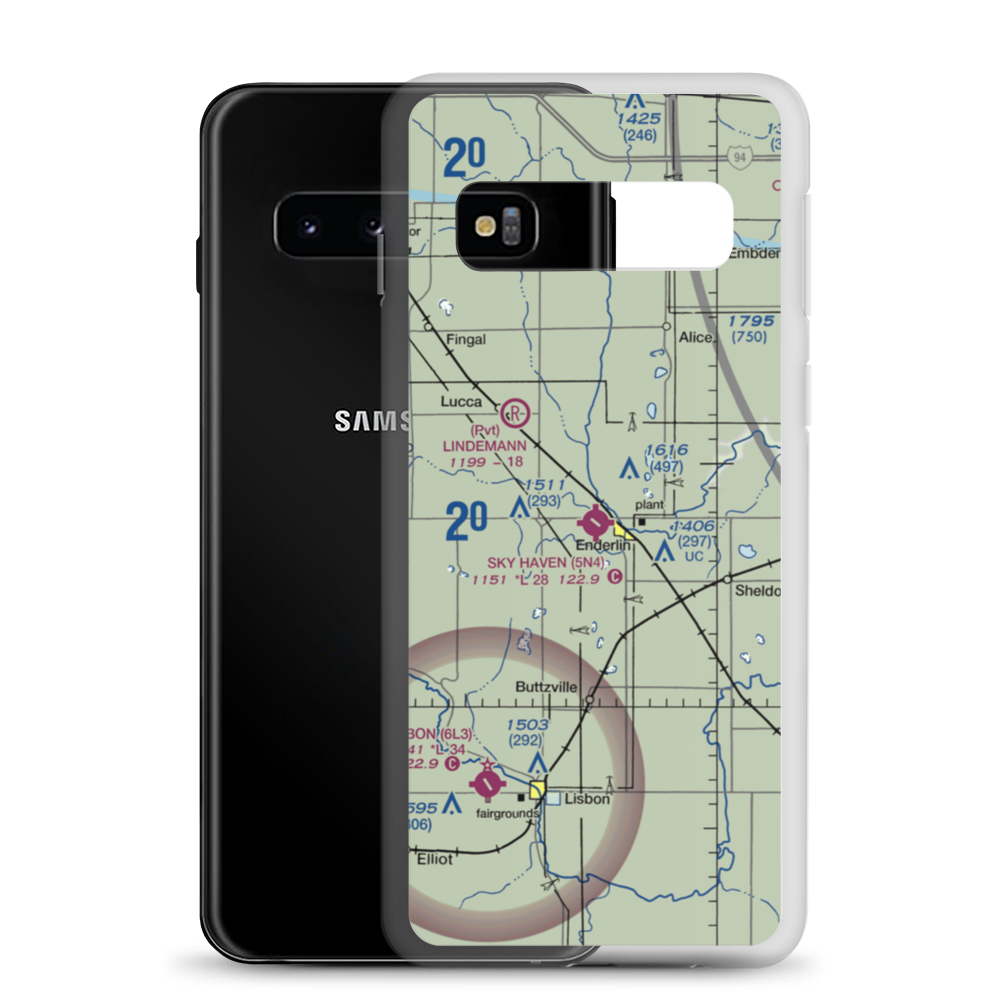 Sky Haven Airport (5N4) VFR Sectional Samsung Case Samsung Galaxy S10 model shown