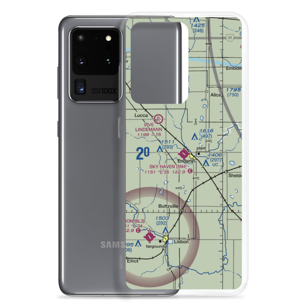 Sky Haven Airport (5N4) VFR Sectional Samsung Case Samsung Galaxy S20 Ultra model shown