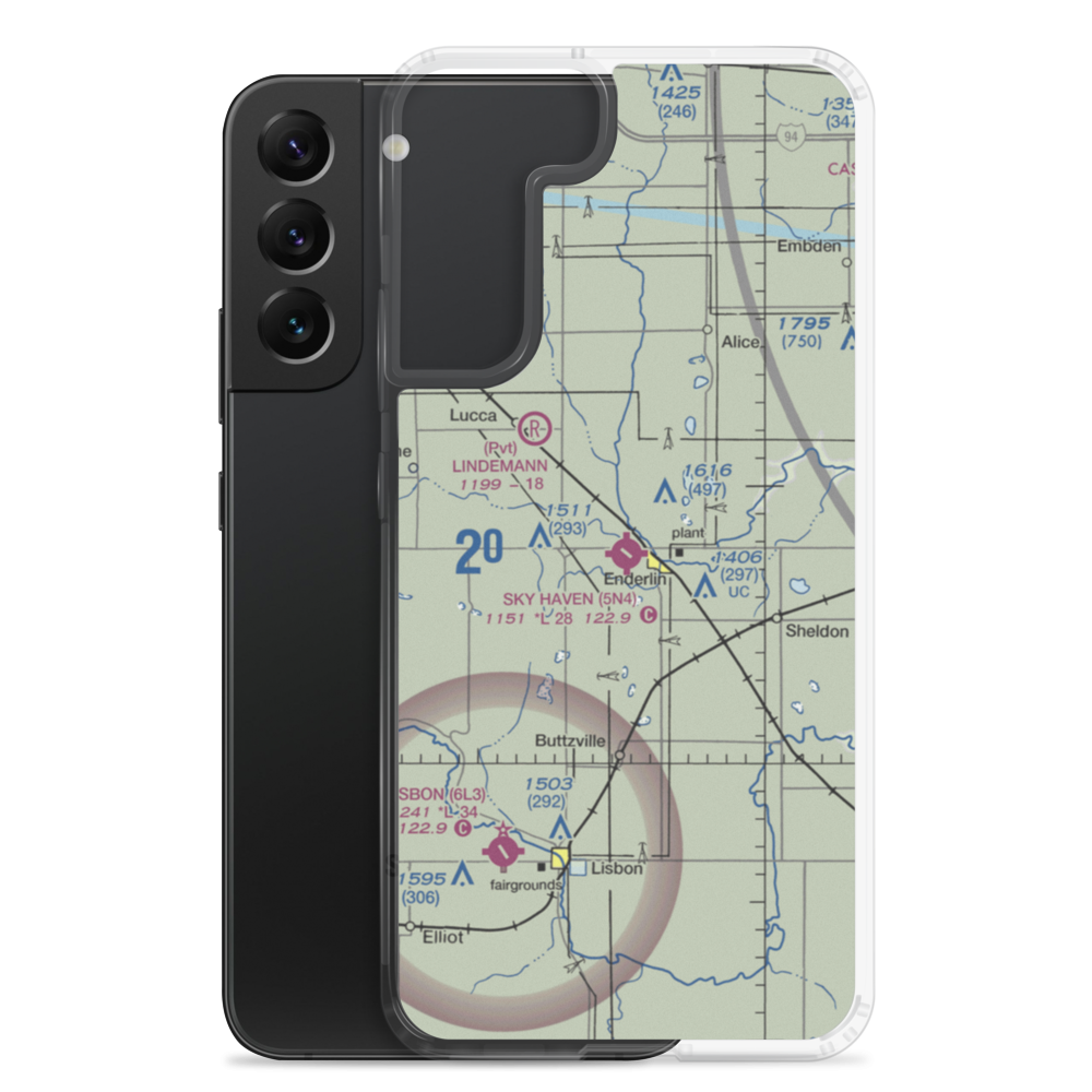 Sky Haven Airport (5N4) VFR Sectional Samsung Case Samsung Galaxy S22 Plus model shown