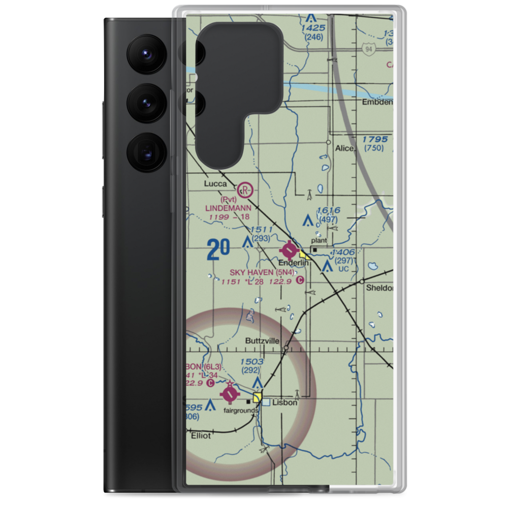 Sky Haven Airport (5N4) VFR Sectional Samsung Case Samsung Galaxy S22 Ultra model shown