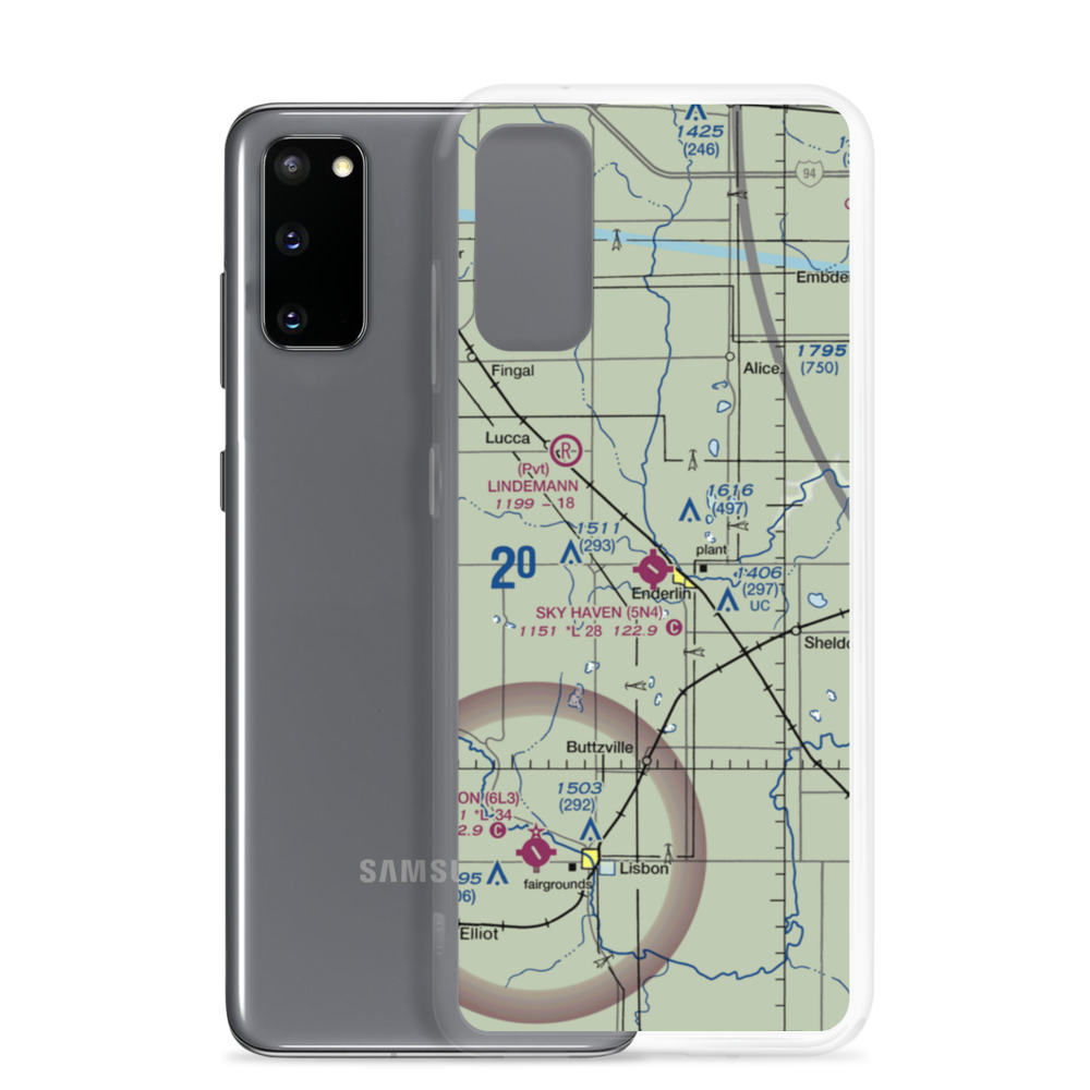 Sky Haven Airport (5N4) VFR Sectional Samsung Case Samsung Galaxy S20 model shown