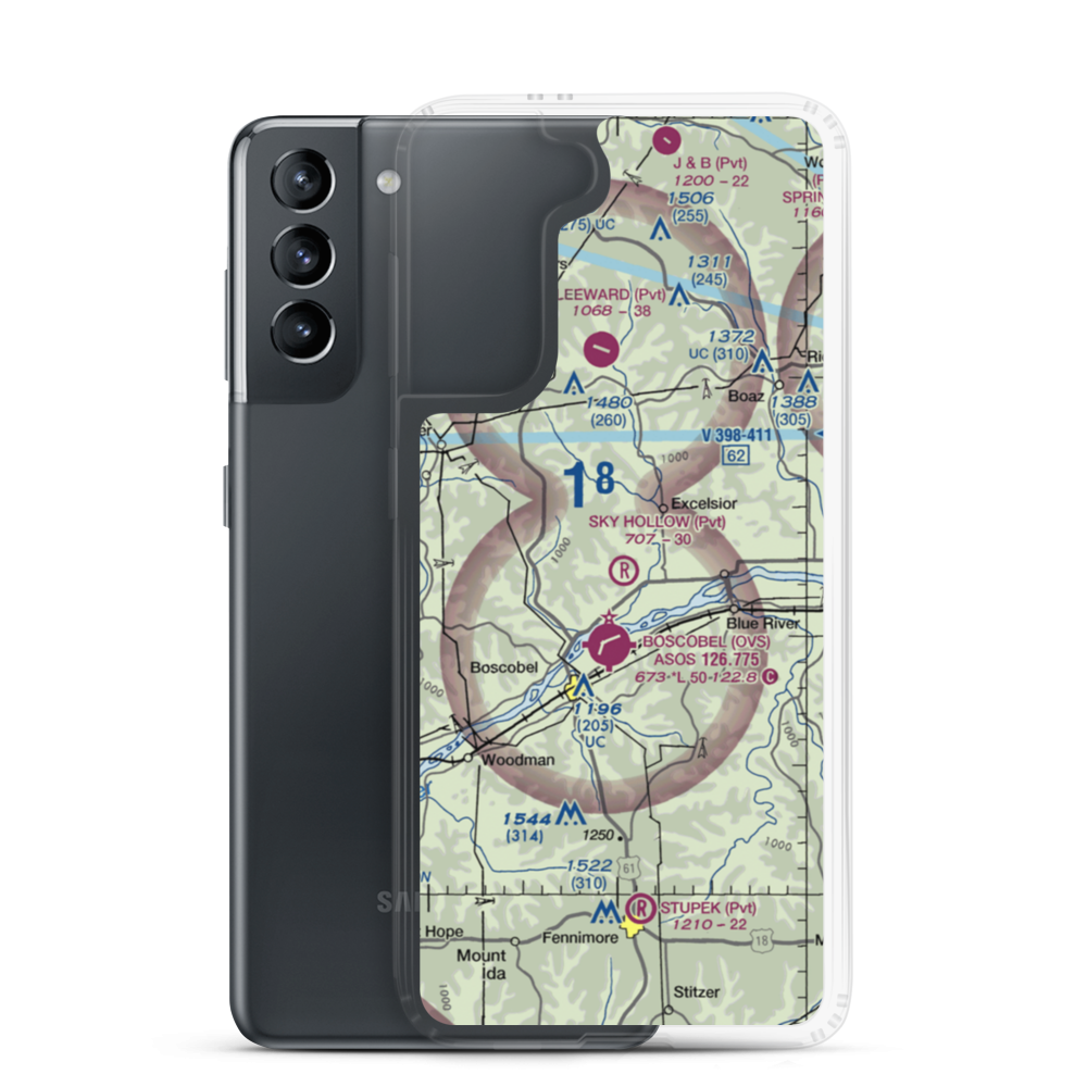 Sky Hollow Airport (WS91) VFR Sectional Samsung Case Samsung Galaxy S21 model shown