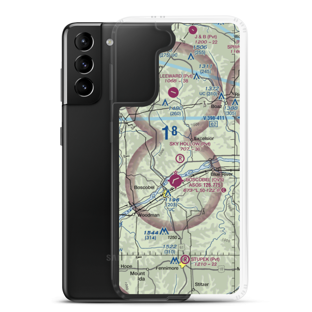 Sky Hollow Airport (WS91) VFR Sectional Samsung Case Samsung Galaxy S21 Plus model shown
