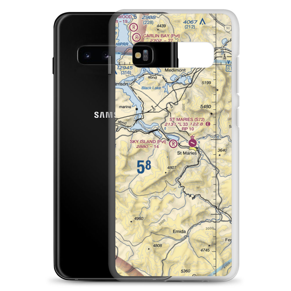 Sky Island Ranch Airport (ID13) VFR Sectional Samsung Case Samsung Galaxy S10+ model shown