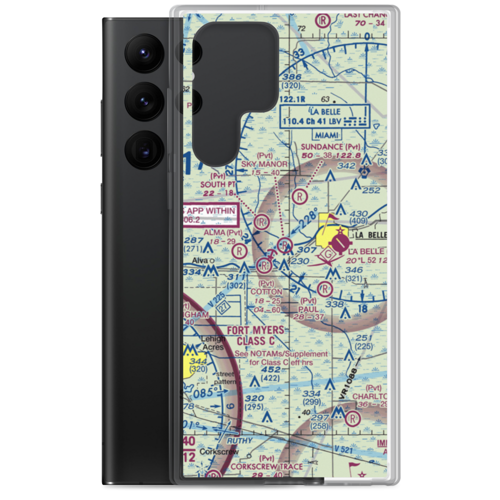 Sky Manor Airport (FA51) VFR Sectional Samsung Case Samsung Galaxy S22 Ultra model shown