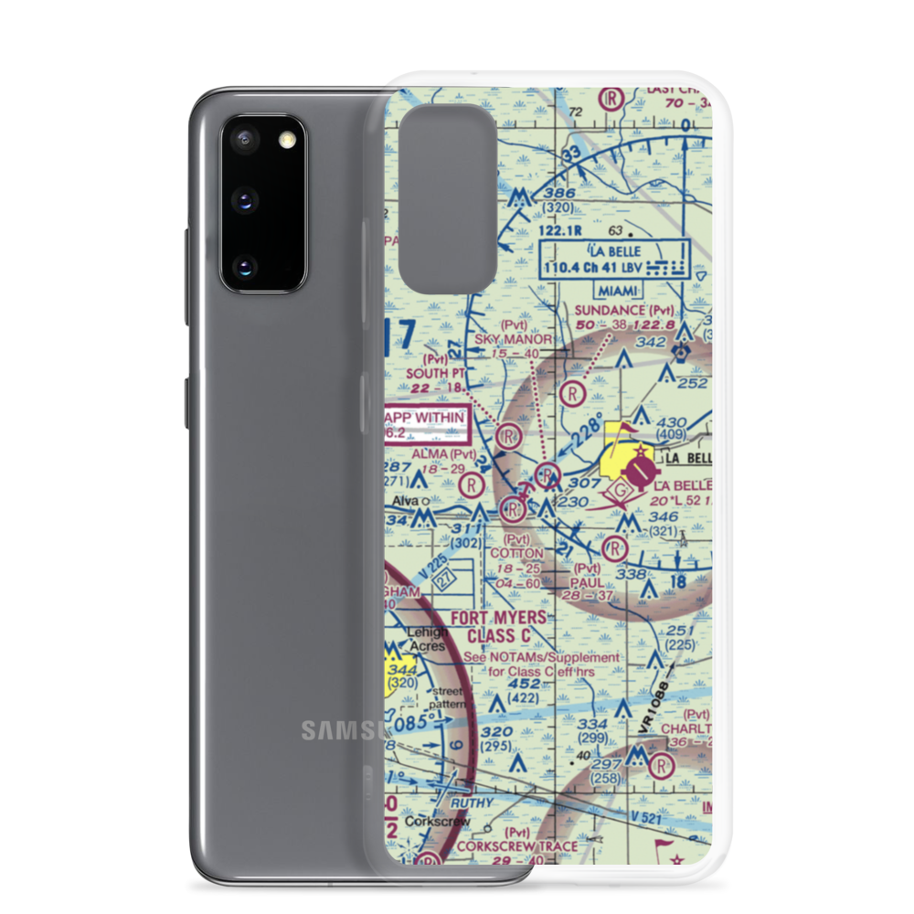 Sky Manor Airport (FA51) VFR Sectional Samsung Case Samsung Galaxy S20 model shown