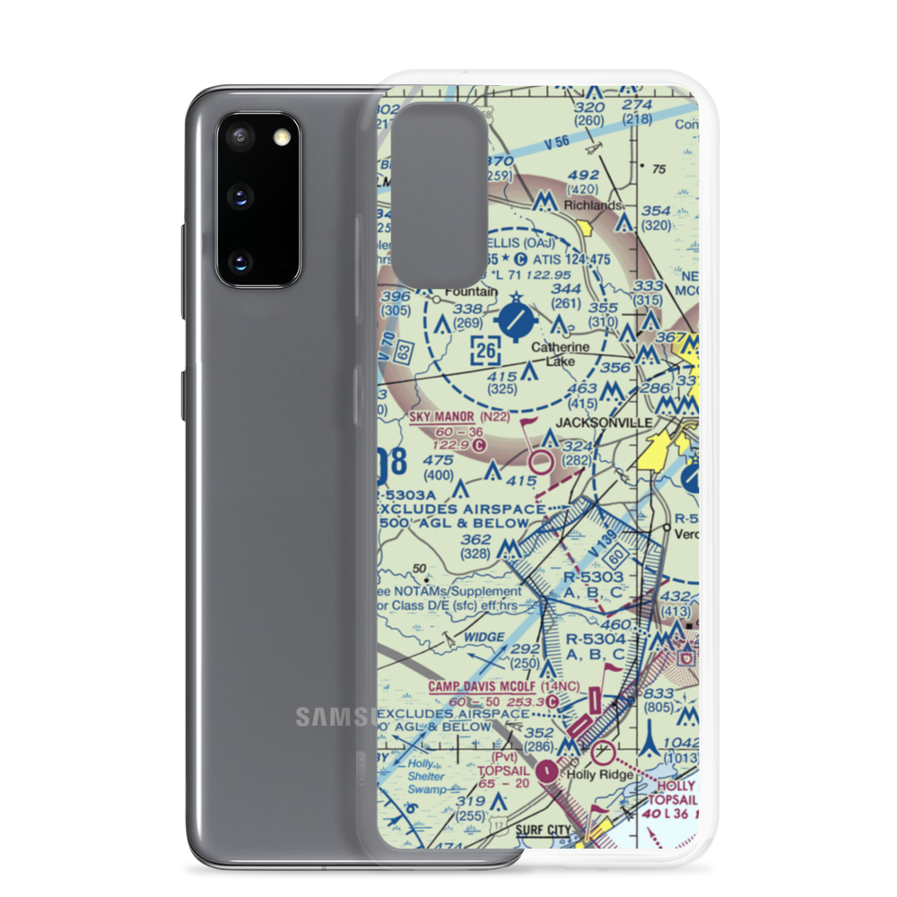 Sky Manor Airport (N22) VFR Sectional Samsung Case Samsung Galaxy S20 model shown