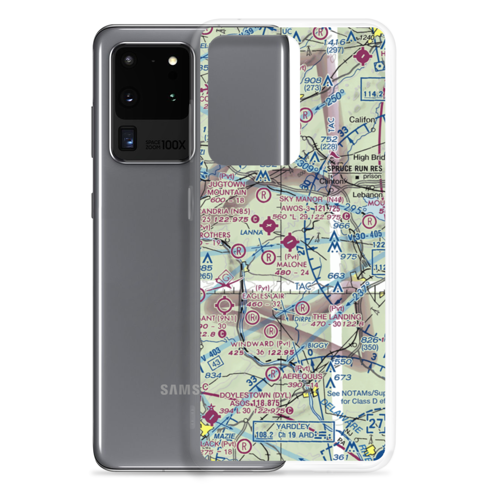 Sky Manor Airport (N40) VFR Sectional Samsung Case Samsung Galaxy S20 Ultra model shown