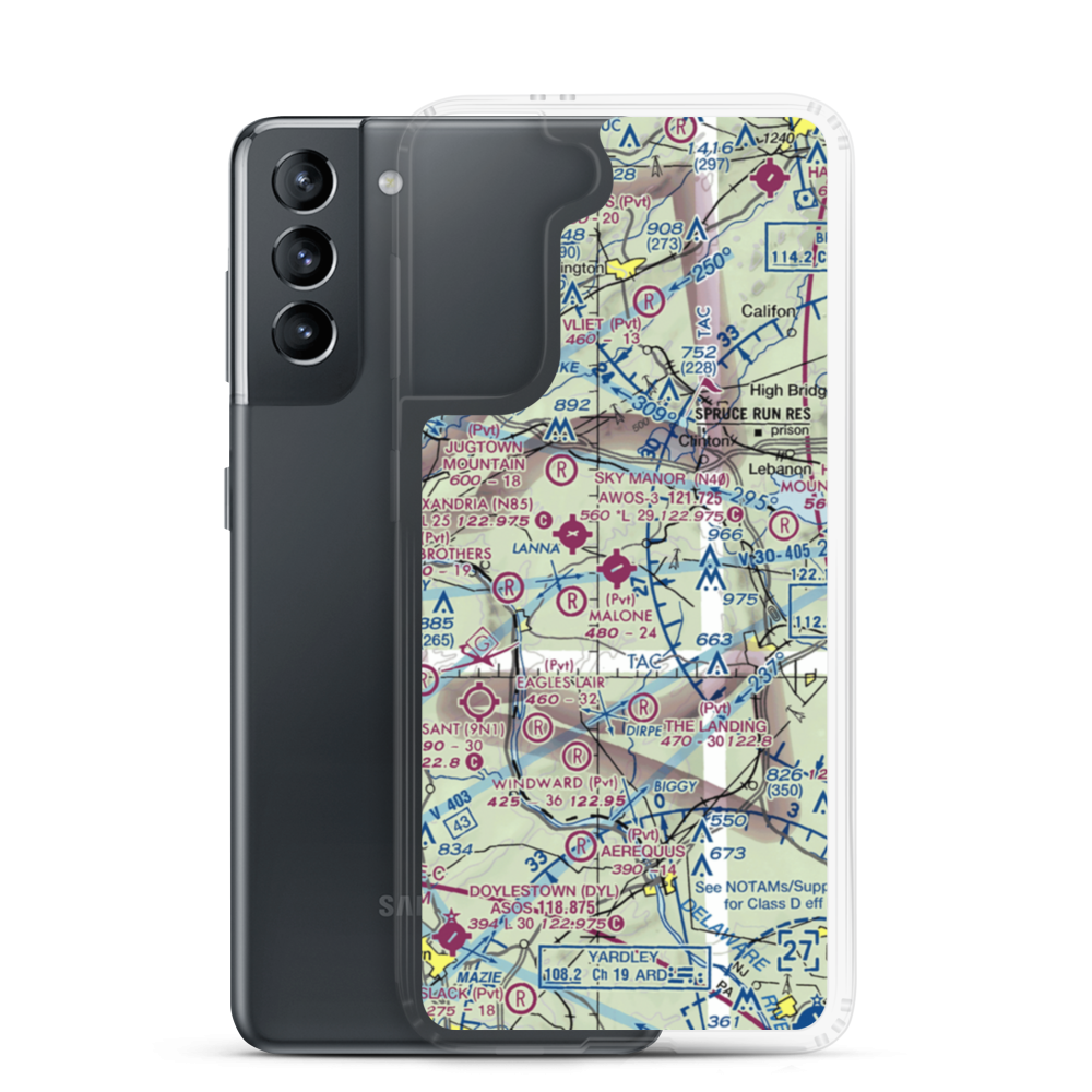 Sky Manor Airport (N40) VFR Sectional Samsung Case Samsung Galaxy S21 model shown