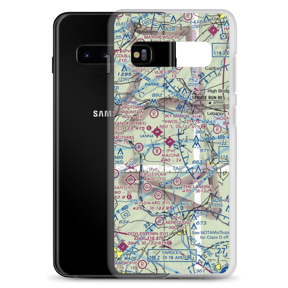 Sky Manor Airport (N40) VFR Sectional Samsung Case Samsung Galaxy S10+ model shown