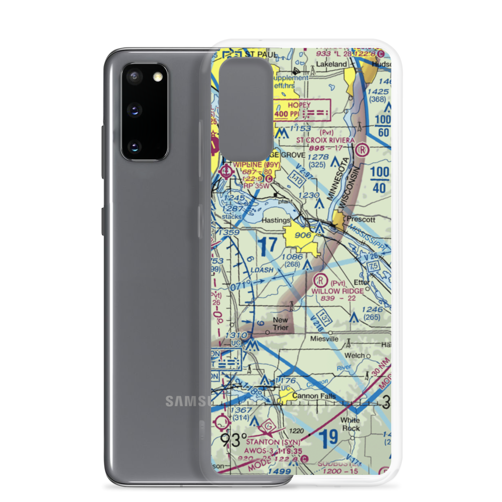 Sky Meadow Airport (MN58) VFR Sectional Samsung Case Samsung Galaxy S20 model shown