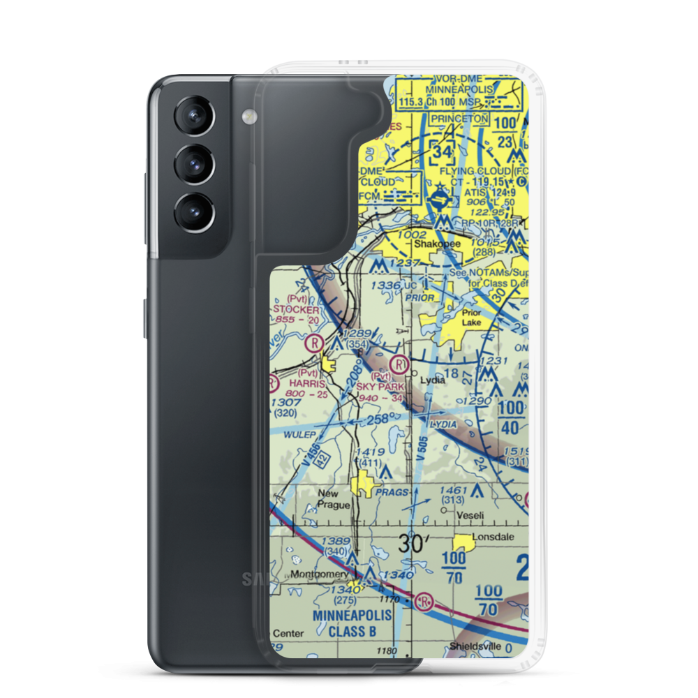 Sky Park Airport (MN67) VFR Sectional Samsung Case Samsung Galaxy S21 model shown