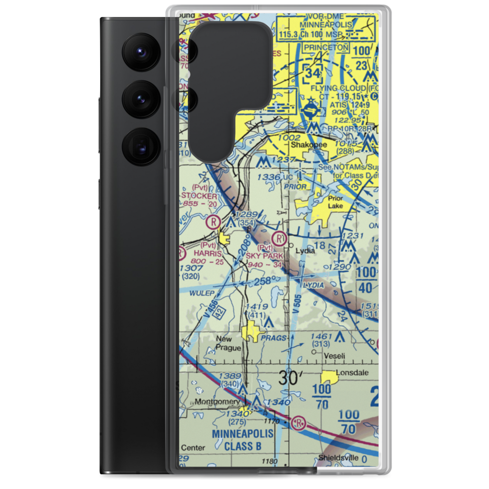 Sky Park Airport (MN67) VFR Sectional Samsung Case Samsung Galaxy S22 Ultra model shown
