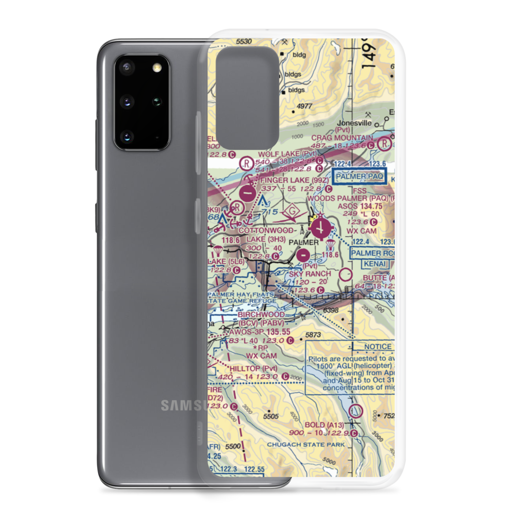 Sky Ranch At Pioneer Peak Airport (AK50) VFR Sectional Samsung Case Samsung Galaxy S20 Plus model shown