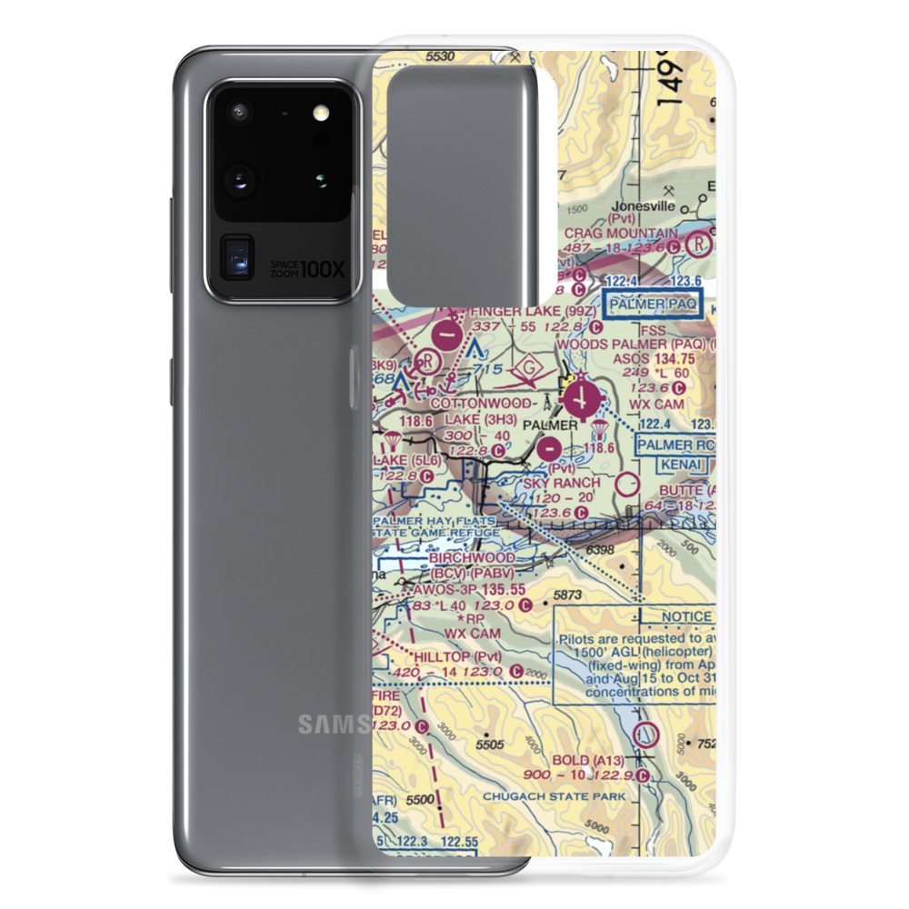 Sky Ranch At Pioneer Peak Airport (AK50) VFR Sectional Samsung Case Samsung Galaxy S20 Ultra model shown