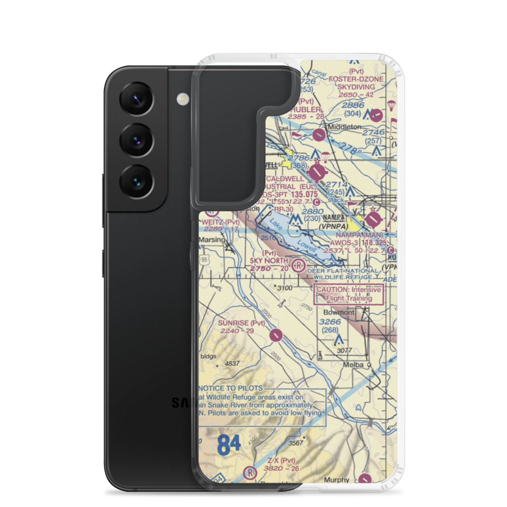 Sky Ranch North Airport (38ID) VFR Sectional Samsung Case Samsung Galaxy S22 model shown