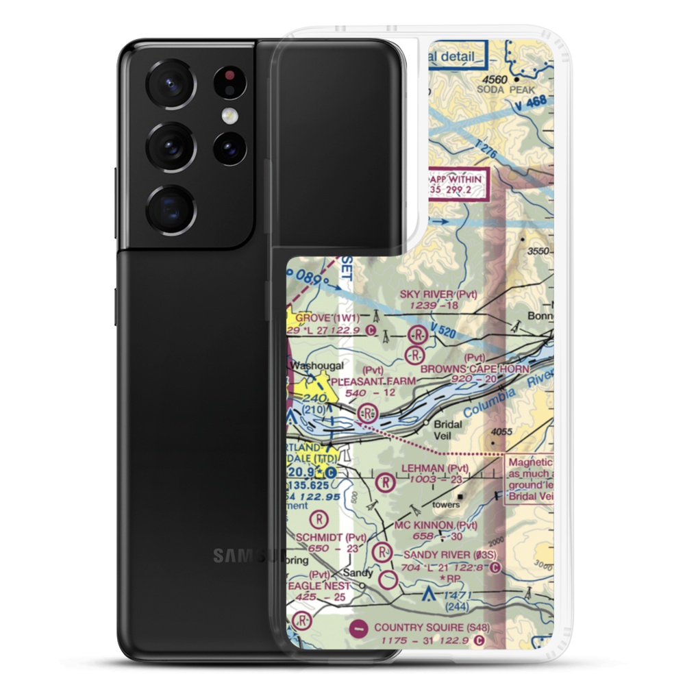 Sky River Ranch Airport (WA78) VFR Sectional Samsung Case Samsung Galaxy S21 Ultra model shown