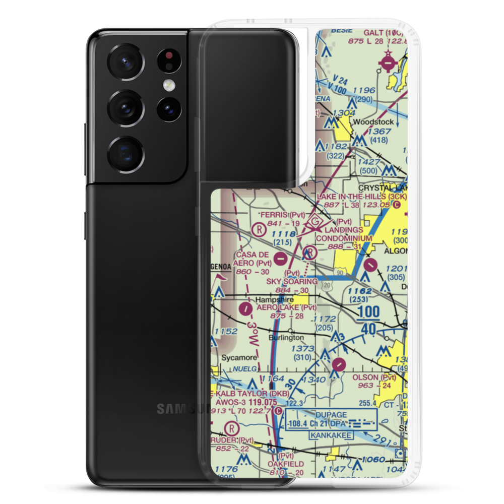 Sky Soaring Airport (55LL) VFR Sectional Samsung Case Samsung Galaxy S21 Ultra model shown