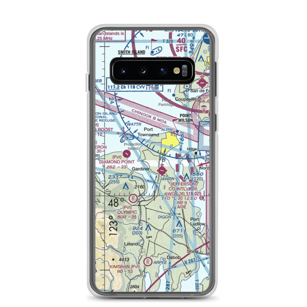 Sky Valley Airstrip (WA68) VFR Sectional Samsung Case Samsung Galaxy S10 model shown