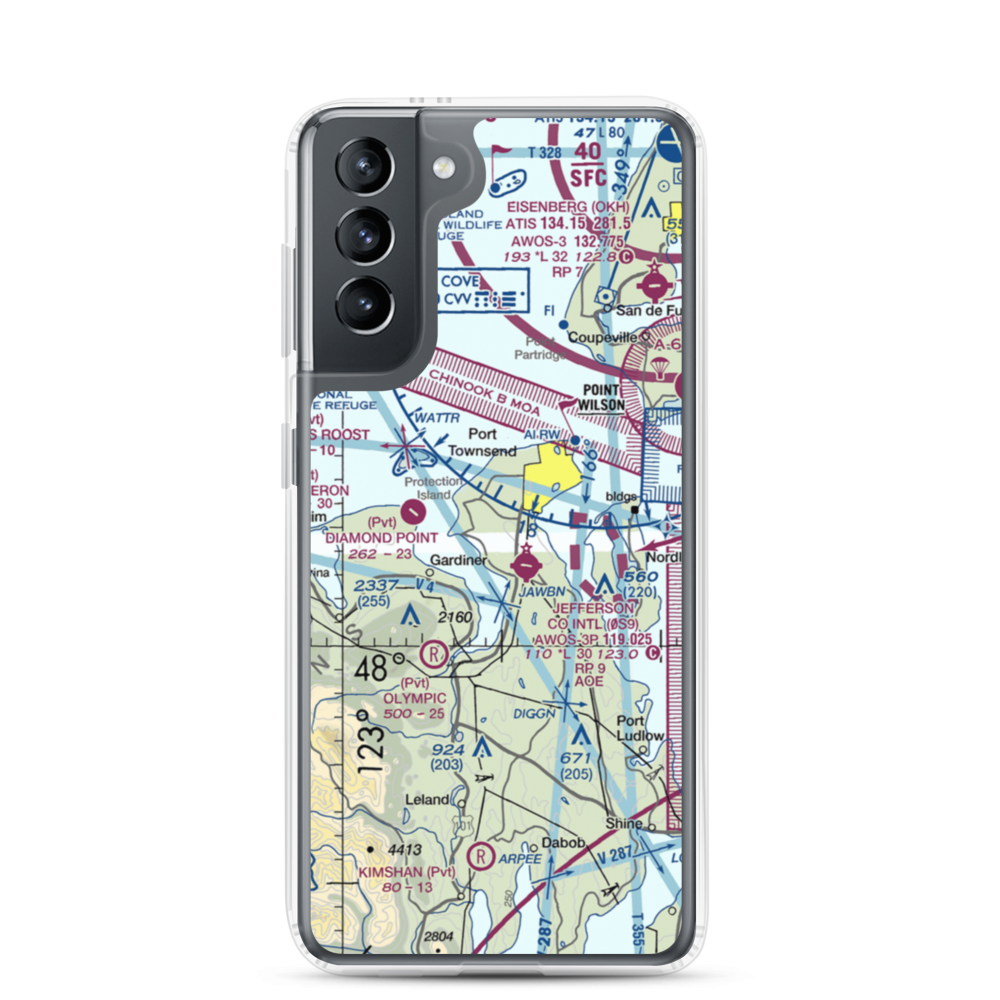 Sky Valley Airstrip (WA68) VFR Sectional Samsung Case Samsung Galaxy S21 model shown