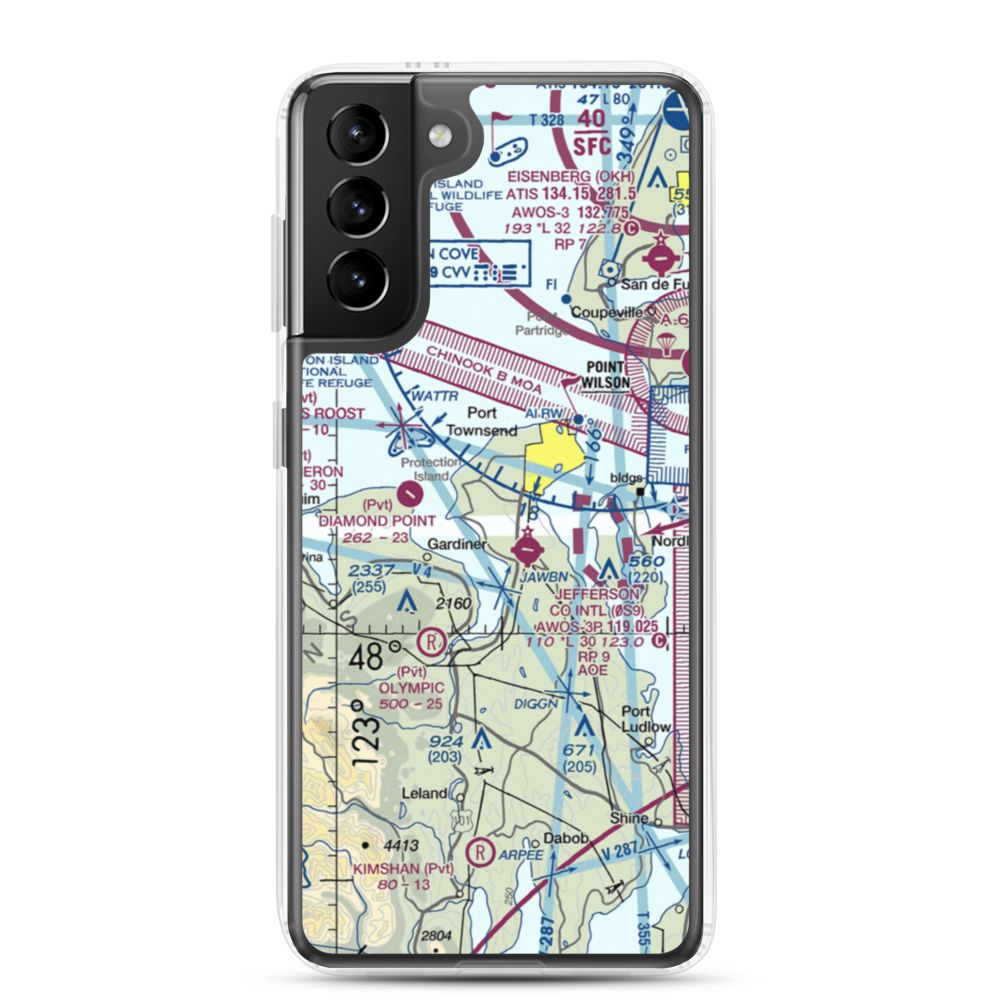 Sky Valley Airstrip (WA68) VFR Sectional Samsung Case Samsung Galaxy S21 Plus model shown