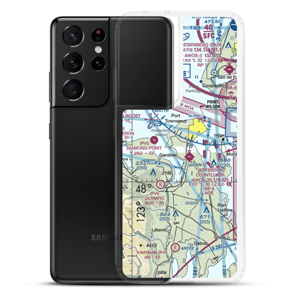 Sky Valley Airstrip (WA68) VFR Sectional Samsung Case Samsung Galaxy S21 Ultra model shown