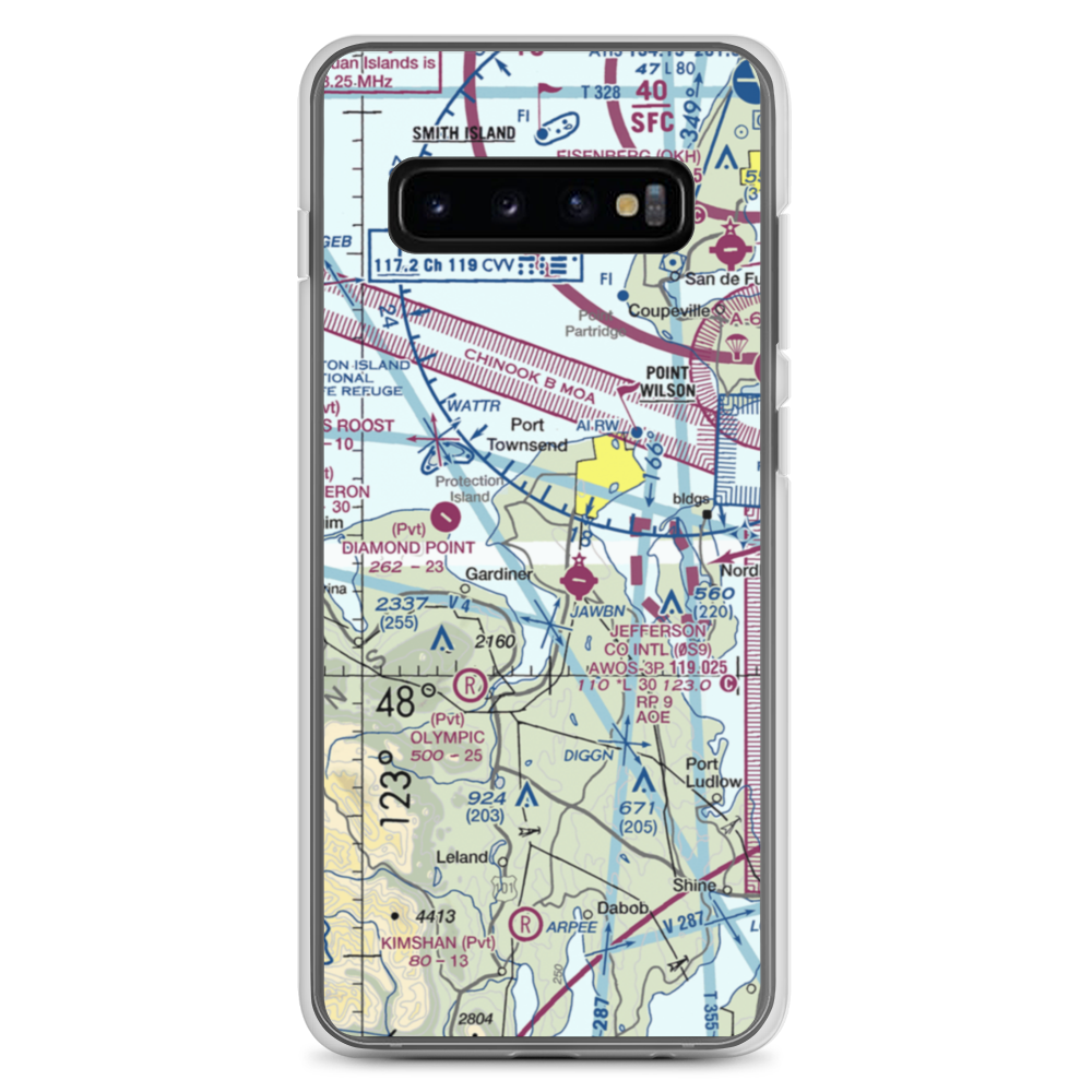 Sky Valley Airstrip (WA68) VFR Sectional Samsung Case Samsung Galaxy S10+ model shown