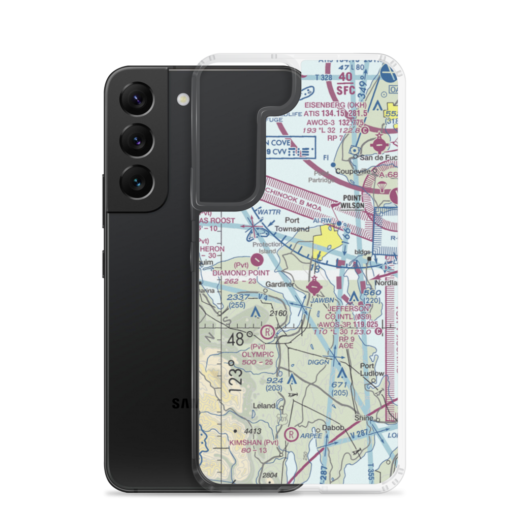 Sky Valley Airstrip (WA68) VFR Sectional Samsung Case Samsung Galaxy S22 model shown
