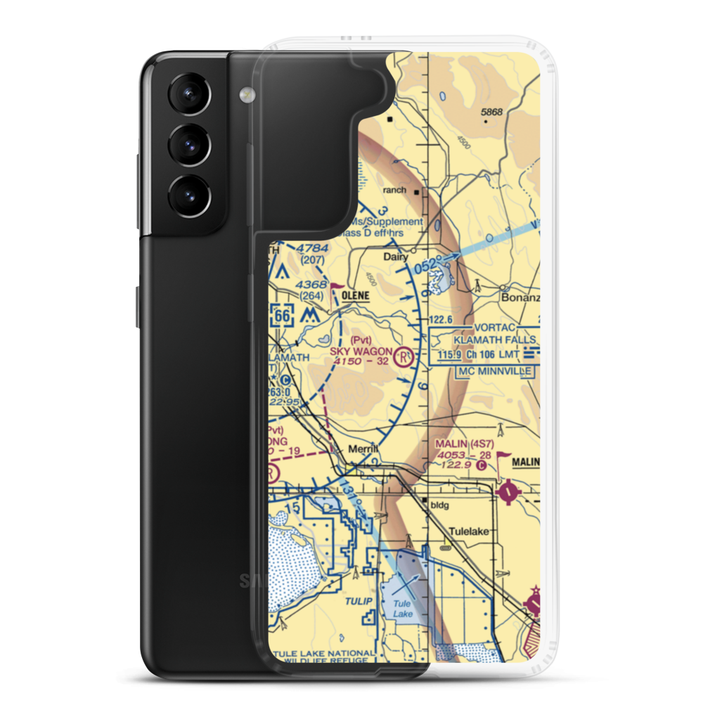 Sky Wagon Ranch Airport (6OG3) VFR Sectional Samsung Case Samsung Galaxy S21 Plus model shown