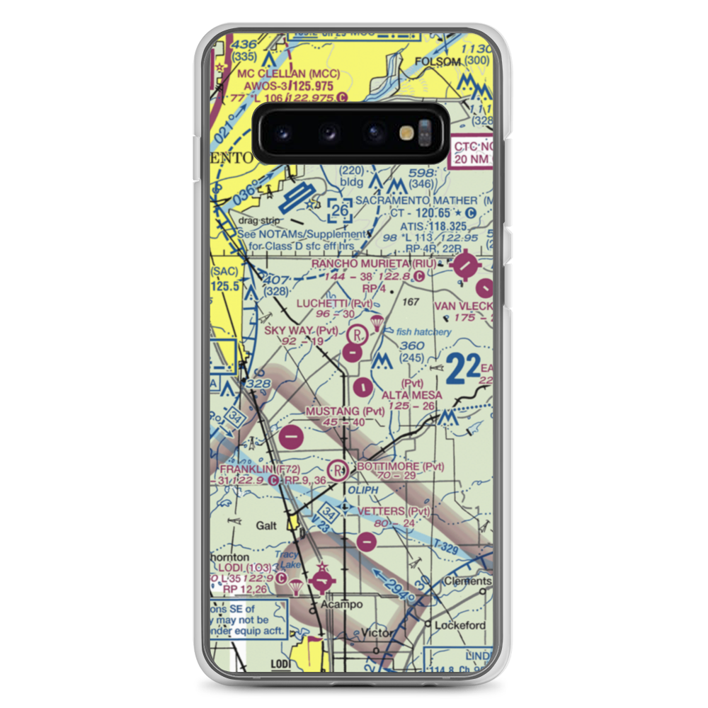 Sky Way Estates Airport (CL04) VFR Sectional Samsung Case Samsung Galaxy S10+ model shown