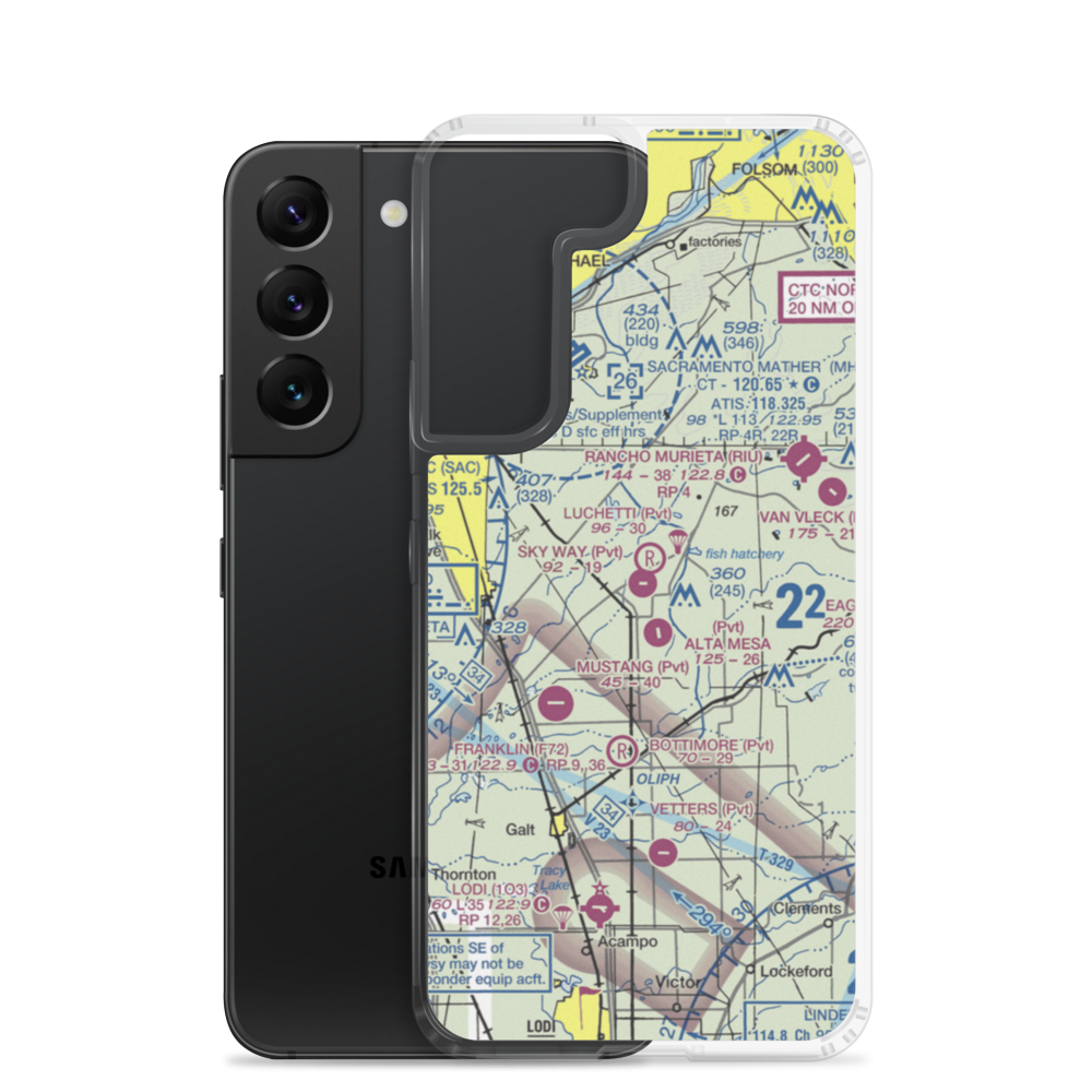 Sky Way Estates Airport (CL04) VFR Sectional Samsung Case Samsung Galaxy S22 model shown